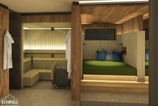 Die Textilsauna im Poolbereich